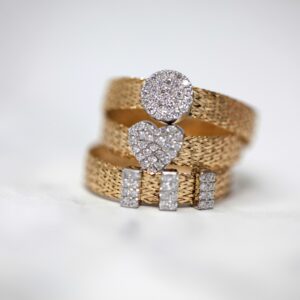 Glamour Trio Diamond-Accent Gold Rings