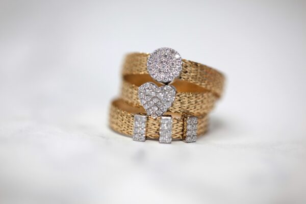 Glamour Trio Diamond-Accent Gold Rings